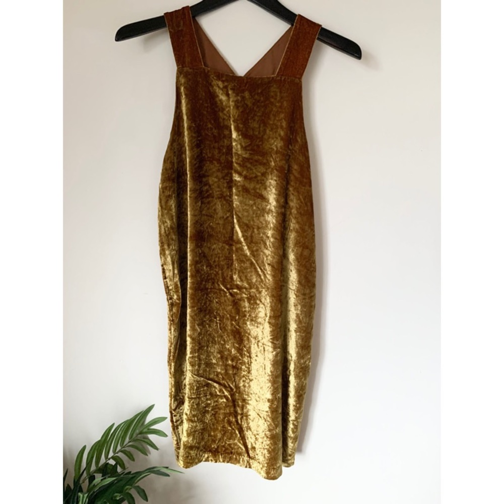 Crushed Velvet Pinafore Dress